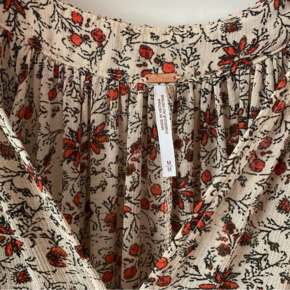 Free People Feeling Groovy Border Print Floral Bohemian Maxi Dress Medium - Picture 5 of 7